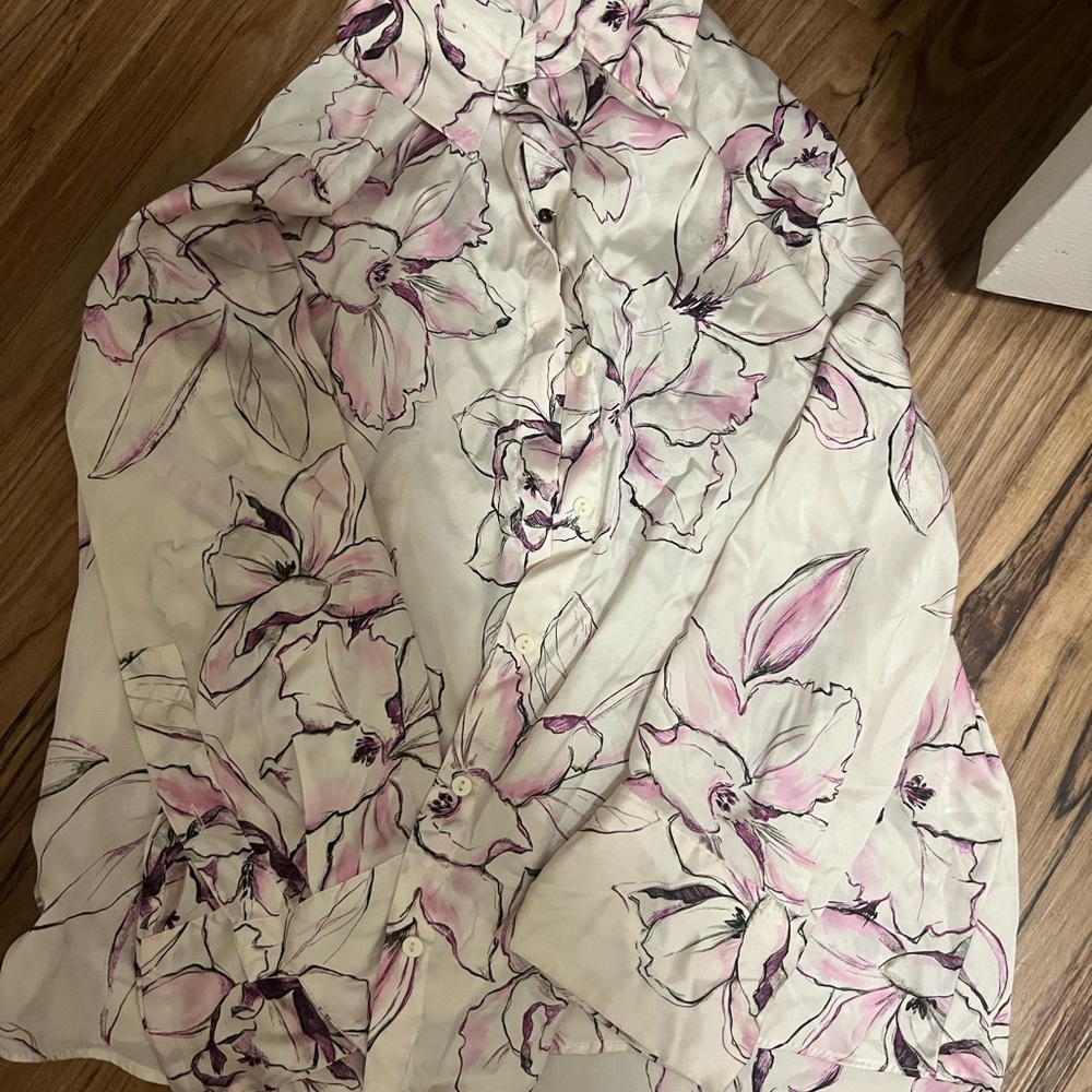 Zara Floral Button-Up Blouse